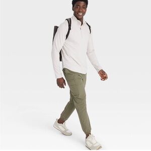 All in Motion Men's Lifestyle 360 Green Utility Cargo Joggers, Moisture Wicking
